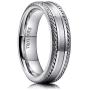 King Will Classic Stainless Steel Mens Wedding Ring Original Color Chains inlay Retro Style Comfort Fit