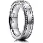 King Will Classic Stainless Steel Mens Wedding Ring Original Color Chains inlay Retro Style Comfort Fit