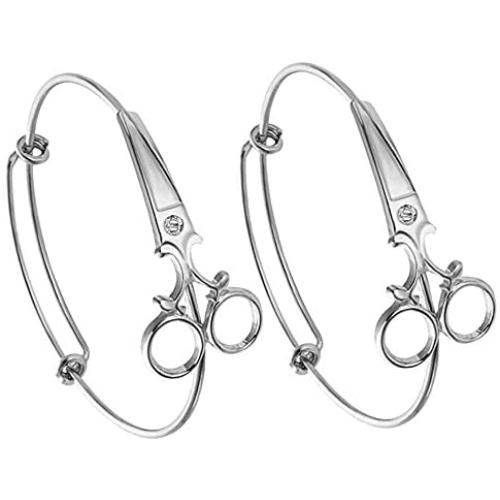 SENFAI Scissors Expandable Bangle Adjustable Simple Wire Bracelet Small Wrist Women Gift Jewelry