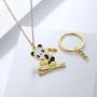 Winssi Lovely Skiing Panda Necklace Great Gift for Panda Lovers Animal Jewelry