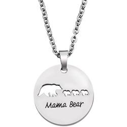 KUIYAI Sweet Family Mama Bear Necklace Bracelet Bangle Gift for Mothers Grandma