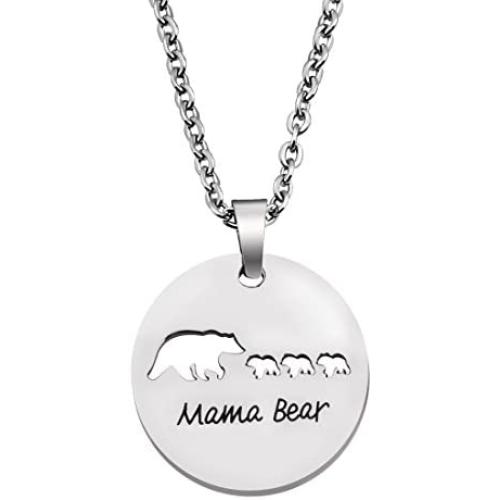 KUIYAI Sweet Family Mama Bear Necklace Bracelet Bangle Gift for Mothers Grandma