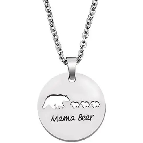 KUIYAI Sweet Family Mama Bear Necklace Bracelet Bangle Gift for Mothers Grandma KUIYAI Sweet Family Mama Bear Necklace Bracelet Bangle Gift for Mothers Grandma