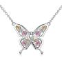 AOBOCO Cancer Survivor Butterfly Necklace Jewelry Gifts for Women, Sterling Silver Cancer Awareness Item
