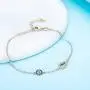 Kaletine Hamsa Hand of Fatima Evil Eye Bracelet Sterling Silver 925 Blue Cubic Zirconia Chain Adjustable 6.5''+1.5''