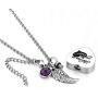 Q&Locket Urn Necklaces for Ashes Angel Wings Memorial Always in My Heart Cremation Keepsake Jewelry