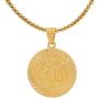 Fusamk Fashion Plated 18K Gold Allah Pendant Round Necklace,22'' Box Chain