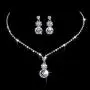 Unicra Bride Silver Bridal Tassel Necklace Earrings Set Crystal Wedding Jewelry Set Pearl Choker Necklace for Women and Girls (3 piece set - 2 earrings and 1 necklace)(NK072-2)