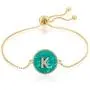 Ascona Gold Initial Bracelet for Women Girl Letter Personalized Bracelet Stone Turquoise Adjustable Slide Chain, Letters A-Z Ascona Gold Initial Bracelet for Women Girl Letter Personalized Bracelet Stone Turquoise Adjustable Slide Chain, Letters A-Z
