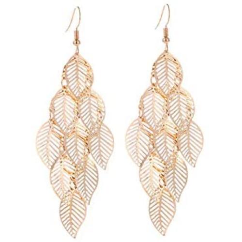 ROSTIVO Dangle Earrings for Women and Girls Gold Chandelier Earrings Boho Leaf Earrings