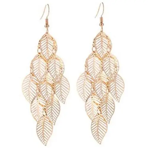 ROSTIVO Dangle Earrings for Women and Girls Gold Chandelier Earrings Boho Leaf Earrings