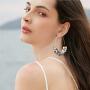 D.Rosse Acrylic Earrings Statement Tortoise Hoop Earrings Resin Wire Drop Dangle Earrings Bohemian Fashion Jewelry for Women Girls