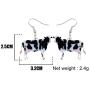 NEWEI Acrylic Anime Dairy Cattle Cow Earrings Drop Dangle Farm Animal Jewelry For Women Girl Gift Charm