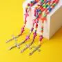 HZMAN Colorful Rosary INRI Crucifix Cross Pendant Prayer Stainless Steel Necklace Jewelry for Women HZMAN Colorful Rosary INRI Crucifix Cross Pendant Prayer Stainless Steel Necklace Jewelry for Women
