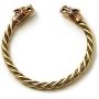 LynnAround Bronze Norse Viking Fenrir Wolf Head Twisted Cable Bangle Cuff Bracelet Arm Ring Pagan Jewelry