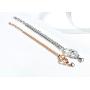NewZenro Handcuffs Stainless Steel Couples Bracelets for His and Hers Rose Gold Plated Fashion Cute Punk Curb Cuban Chain Matching Set for Lover Gifts Valentines Day Birthday Boyfriend Girlfriend