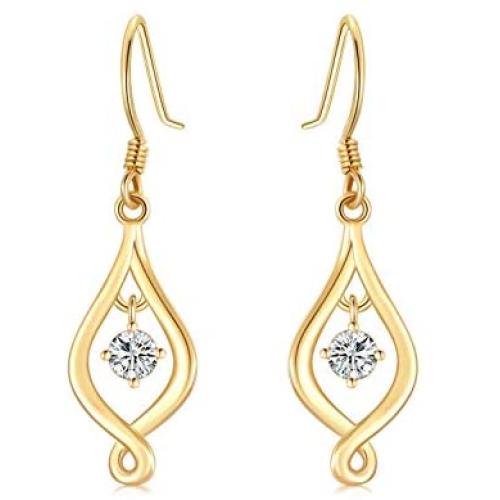 SISGEM 14K Solid Yellow Gold Infinity Love Drop Earrings Dangles for Women Moissanite Dangle Earrings Christmas Birthday Gifts for Her(Yellow, gold)