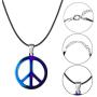 AOOVOO Peace Sign Necklace, 316 Stainless Steel 1960s 1970s Retro Hippie Party Accessories Pendant, Handmade Jewelry Gift for for Men Women(Multi-Color)