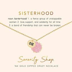 Sorority Shop Phi Mu Sisterhood Druzy Necklace