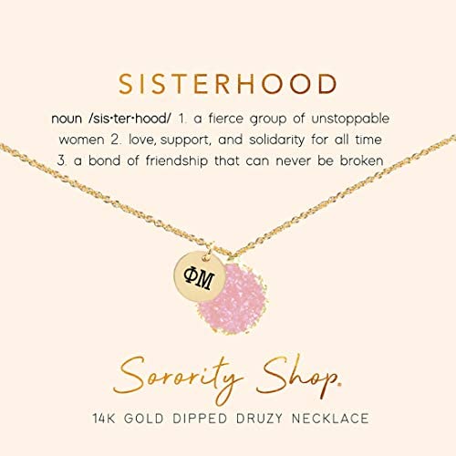 Sorority Shop Phi Mu Sisterhood Druzy Necklace