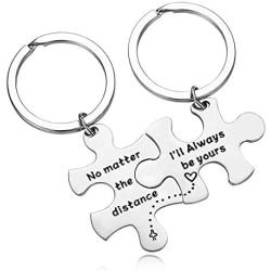Zuo Bao Couple Keychains No Matter The Distance & Ill Always Be Yours Set Keychains Gift for Wife Husband Boyfriend Girlfriend Keychain Suit