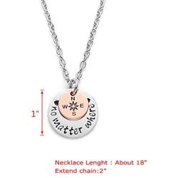 LParkin Long Distance Relationships Gifts Friendship Necklace No Matter Where Compass Necklaces BFF Jewelry
