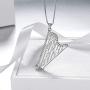 Music Note Heart of Treble and Bass Clef Necklace Women 925 Sterling Silver Infinity Love Musician Pendant Fans Music Symbol Jewelry