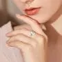 YeGieonr Handmade Flower Signet Ring -18K Gold Ring-Minimalistic Statement Ring with Botanical Engraved- Delicate Personalized Jewelry Gift for Women/Girls