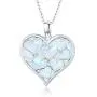 Waysles Heart Necklace, Opal Necklace for Women Heart Necklace Lot Pendant I Love You Jewelry Romantic Gift for Girlfriend Wife Mother Birthday Valentines Day