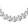 Bridal Large Fashion Vintage Style Leaves Leaf Motif Simulated White Pearl Cubic Zirconia Pave CZ Leaf Bib Statement Necklace Jewelry Set for Women Weddings