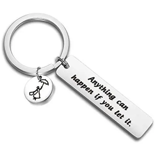 AKTAP Anything Can Happen If You Let It Mary Poppins Inspired Keychain Mary Poppins Pendant Jewelry Inspirational Gifts AKTAP Anything Can Happen If You Let It Mary Poppins Inspired Keychain Mary Poppins Pendant Jewelry Inspirational Gifts