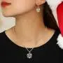 Dcfywl731 Christmas Vintage Deer Jewelry Set Snowflake Necklace Bell Necklace Christmas Necklace Earrings for Girl Dcfywl731 Christmas Vintage Deer Jewelry Set Snowflake Necklace Bell Necklace Christmas Necklace Earrings for Girl