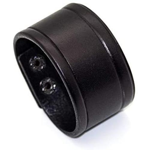Heavstjer Punk Alloy Buckle Bracelet Wide Leather Wristband Cuff Bracelet