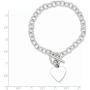 Sterling Silver Flat back Engravable Toggle Closure Polished Heart Charm Bracelet - Length Options: 7.5 8.5