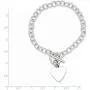 Sterling Silver Flat back Engravable Toggle Closure Polished Heart Charm Bracelet - Length Options: 7.5 8.5