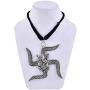 Saissa Oxidised Metal Swastik Pendant Indian Necklace Boho Jewelry for Women