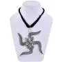 Saissa Oxidised Metal Swastik Pendant Indian Necklace Boho Jewelry for Women