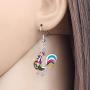 WEVENI Enamel Alloy Chicken Rooster Earrings Dangle Drop Farm Jewelry For Women Girls Ladies Gift