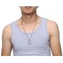 HUANIAN Stainless Steel Classic Peace Sign Love Hippie Pendant Necklace, 24 inch Chain