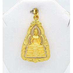 Phra Sothorn Pendant Charm Thai Buddha Amulet 22k Thai Baht Yellow Gold Plated Jewelry From Thailand Size 4.7 cm