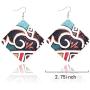 Melody Clover 8 Pair Wooden Round Earrings DIY Printing African Multicolor Geometric Personalized Earrings for Woman Fashion Jewelry