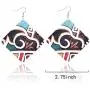 Melody Clover 8 Pair Wooden Round Earrings DIY Printing African Multicolor Geometric Personalized Earrings for Woman Fashion Jewelry