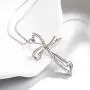 Elegant Cross Pendants Platinum Plated Necklaces Zirconia Jewelry Chain for Women Girls Gifts Presents