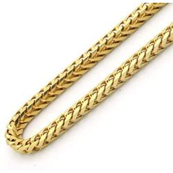 Sterling Silver Italian 2.5mm Franco Square Box Link Chain- Made In Italy- Silver or Yellow- 16''-30''