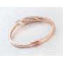 Crystalline Azuria White Crystals from Swarovski Bangle Bracelet 18 ct Rose Gold Plated 7.10'' for Women