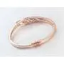 Crystalline Azuria White Crystals from Swarovski Bangle Bracelet 18 ct Rose Gold Plated 7.10'' for Women