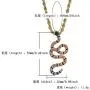 GUCY Hip Hop Jewelry Iced Out Gold Dainty Coral Snake Small Serpent Pendant Chain Necklace GUCY Hip Hop Jewelry Iced Out Gold Dainty Coral Snake Small Serpent Pendant Chain Necklace