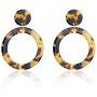 UNIWILL Acrylic Earrings Tortoise Shell Resin Earrings Drop Dangle Statement Earrings for Women Fashion Jewelry