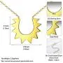 Besilver Large Sun Necklace Sterling Silver 18K Gold Filled Sunshine Pendant Crystal Round Moon Star Necklace Women Men Unisex Celestial Jewelry Birthday for Wife Girlfriend