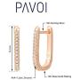 PAVOI 14K Gold Plated 925 Sterling Silver Cubic Zirconia U-Shaped Huggie Earrings in Rose Gold, White Gold and Yellow Gold